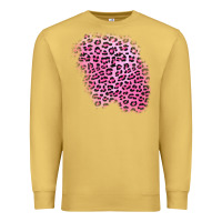 Antique Gold pink leopard patch Premium Sweatshirt - AdoDesignShop