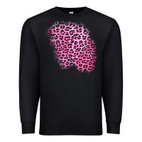 Black pink leopard patch Premium Sweatshirt - AdoDesignShop