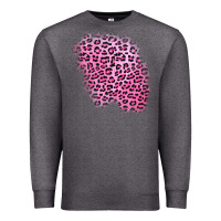 Charcoal Heather pink leopard patch Premium Sweatshirt - AdoDesignShop