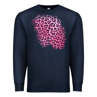 Navy pink leopard patch Premium Sweatshirt - AdoDesignShop