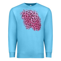 Ocean Blue pink leopard patch Premium Sweatshirt - AdoDesignShop