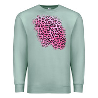 Seafoam pink leopard patch Premium Sweatshirt - AdoDesignShop