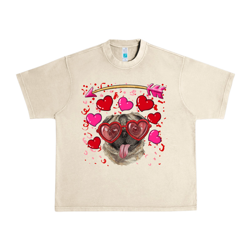 Valentine's Day  Pug Urban Heavy Tee by RanaPortraitStore | Teevron