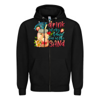 Black drink in my hand toes in the sand Zipper Hoodie - HRA Design Shop