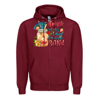 Burgundy drink in my hand toes in the sand Zipper Hoodie - HRA Design Shop