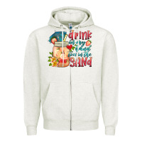 Oatmeal Heather drink in my hand toes in the sand Zipper Hoodie - HRA Design Shop