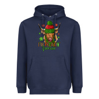 Navy i'm freakin freezin christmas long haired cow Heavyweight Hoodie - Jasminsmagicworld