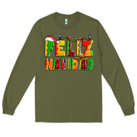 Army Green feliz navidad Long Sleeve Tee - Zillion Design Studio