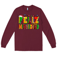 Burgundy feliz navidad Long Sleeve Tee - Zillion Design Studio