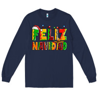 Navy feliz navidad Long Sleeve Tee - Zillion Design Studio