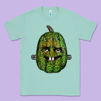 Leopard Pumpkin Frankestein Classic Tee Designed By Ranaportraitstore