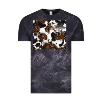 Cloud Black cowhide and leopard pattern Vintage Tee - RanaPortraitStore