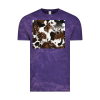 Cloud Purple cowhide and leopard pattern Vintage Tee - RanaPortraitStore