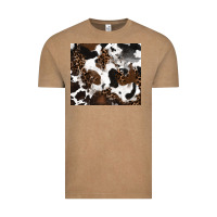 Vintage Coffee cowhide and leopard pattern Vintage Tee - RanaPortraitStore