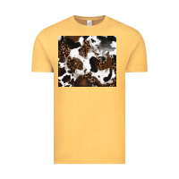 Vintage Mustard cowhide and leopard pattern Vintage Tee - RanaPortraitStore
