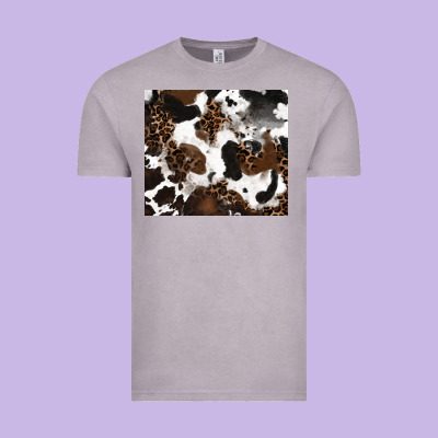 Vintage Tee cowhide and leopard pattern
