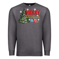 Charcoal Heather merry christmas tree Premium Sweatshirt - AdoDesignShop