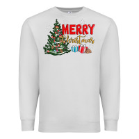 Dove Grey merry christmas tree Premium Sweatshirt - AdoDesignShop
