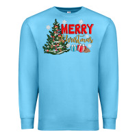 Ocean Blue merry christmas tree Premium Sweatshirt - AdoDesignShop