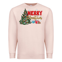 Pale Pink merry christmas tree Premium Sweatshirt - AdoDesignShop