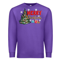 Purple merry christmas tree Premium Sweatshirt - AdoDesignShop