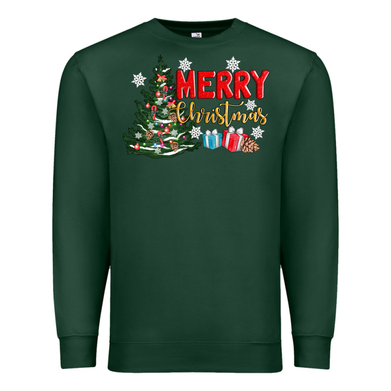 Merry Christmas Tree Premium Sweatshirt by AdoDesignShop | Teevron
