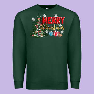 Merry Christmas Tree Premium Sweatshirt Designed By Adodesignshop