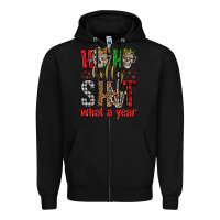 Black ho ho holly shit what a year Zipper Hoodie - FaDigitalArtStudio