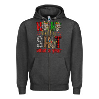 Charcoal Heather ho ho holly shit what a year Zipper Hoodie - FaDigitalArtStudio