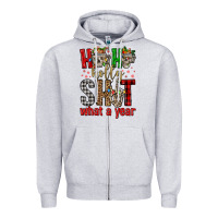 Heather Grey ho ho holly shit what a year Zipper Hoodie - FaDigitalArtStudio