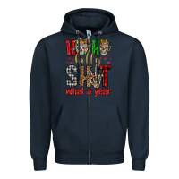 Navy ho ho holly shit what a year Zipper Hoodie - FaDigitalArtStudio