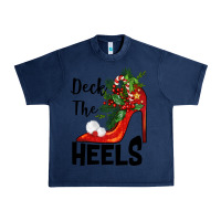 Navy deck the heels Christmas Urban Heavy Tee - BarkalooDesign