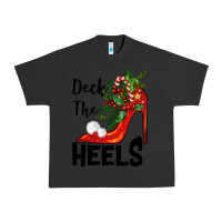 Pigment Black deck the heels Christmas Urban Heavy Tee - BarkalooDesign