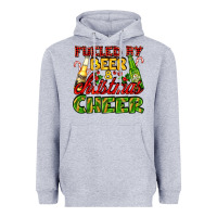 Heather Grey fueled by beer and christmas cheer with beer bottles Heavyweight Hoodie - AdoDesignShop