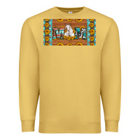 Antique Gold mom goat sunflowers license plate Premium Sweatshirt - Artiststas