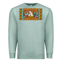 Seafoam mom goat sunflowers license plate Premium Sweatshirt - Artiststas