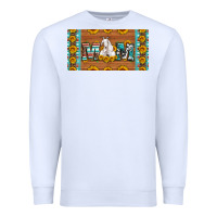 White mom goat sunflowers license plate Premium Sweatshirt - Artiststas