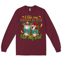 Burgundy I Like My Coffee Black Like My Soul Long Sleeve Tee - texasbilliewilder