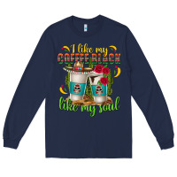 Navy I Like My Coffee Black Like My Soul Long Sleeve Tee - texasbilliewilder