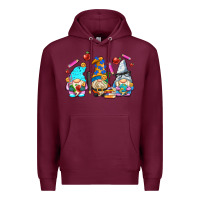 Burgundy teacher gnomes Premium Hoodie - AdoDesignShop