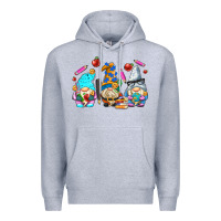 Heather Grey teacher gnomes Premium Hoodie - AdoDesignShop