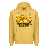 Antique Gold Childhood Cancer Awareness coffee cups Premium Hoodie - NancyCooperArtShop