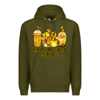 Army Green Childhood Cancer Awareness coffee cups Premium Hoodie - NancyCooperArtShop