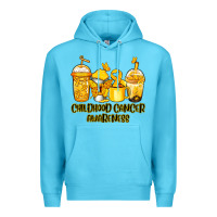 Ocean Blue Childhood Cancer Awareness coffee cups Premium Hoodie - NancyCooperArtShop