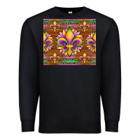 Black mardi gras sunflowers fleur, de lis glitter leopard background Premium Sweatshirt - Artiststas