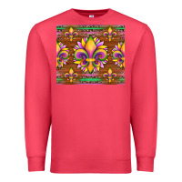 Cardinal mardi gras sunflowers fleur, de lis glitter leopard background Premium Sweatshirt - Artiststas