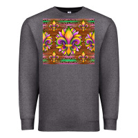 Charcoal Heather mardi gras sunflowers fleur, de lis glitter leopard background Premium Sweatshirt - Artiststas