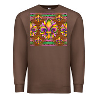 Chestnut mardi gras sunflowers fleur, de lis glitter leopard background Premium Sweatshirt - Artiststas