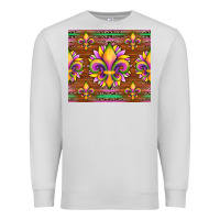 Dove Grey mardi gras sunflowers fleur, de lis glitter leopard background Premium Sweatshirt - Artiststas