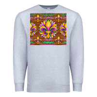 Heather Grey mardi gras sunflowers fleur, de lis glitter leopard background Premium Sweatshirt - Artiststas